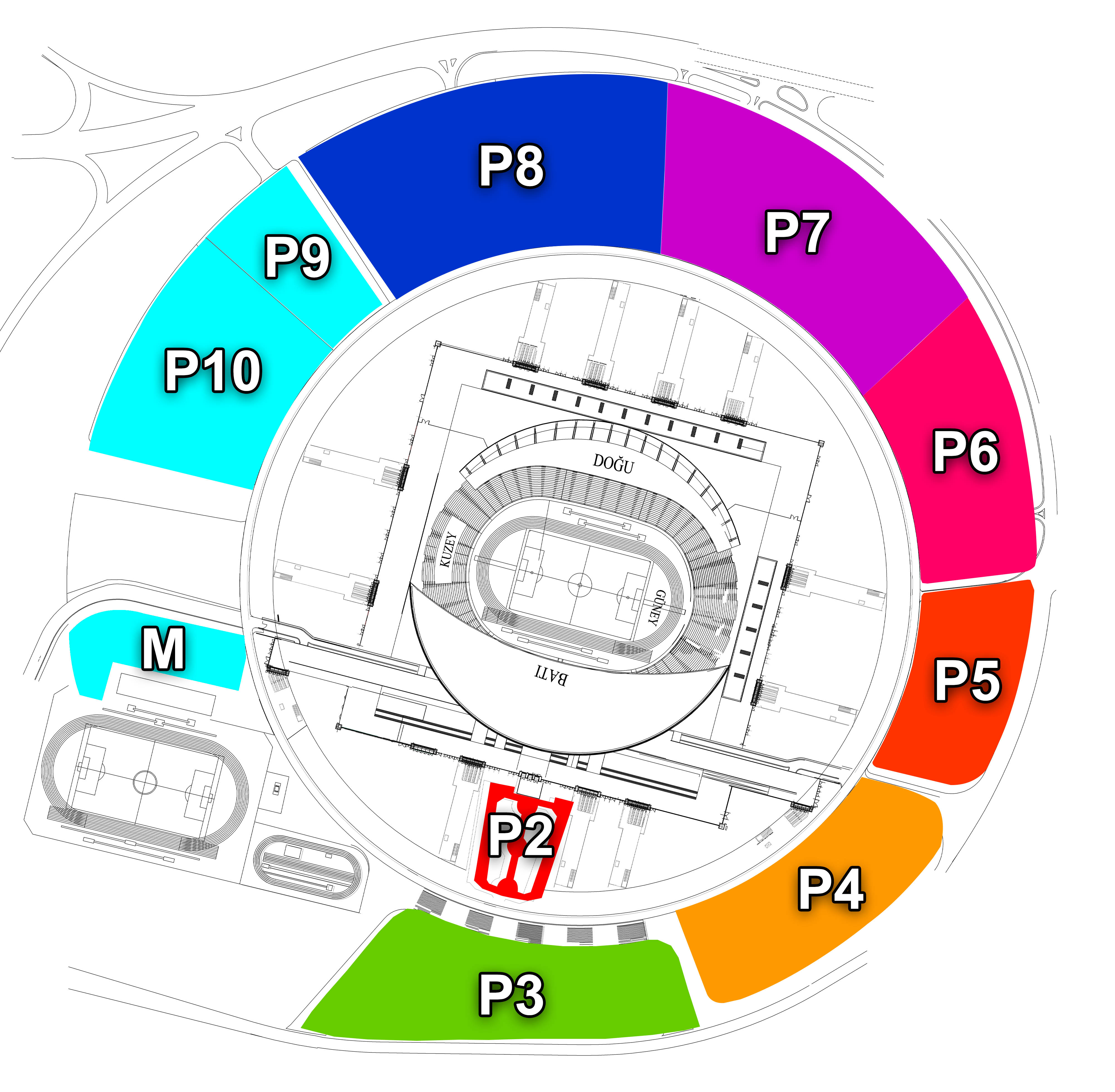 Atatürk Olimpiyat Stadı Otopark Krokisi